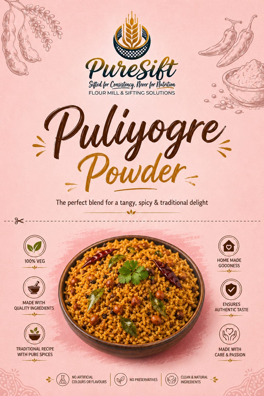 PureSift Puliyogare Powder